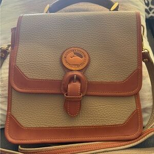 Dooney & Bourke Beige and Brown Leather Satchel
